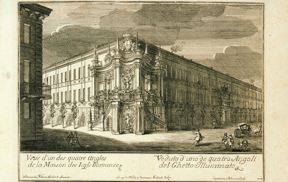 Fotografia storica della veduta d'uno dei quattro angoli del ghetto di Torino