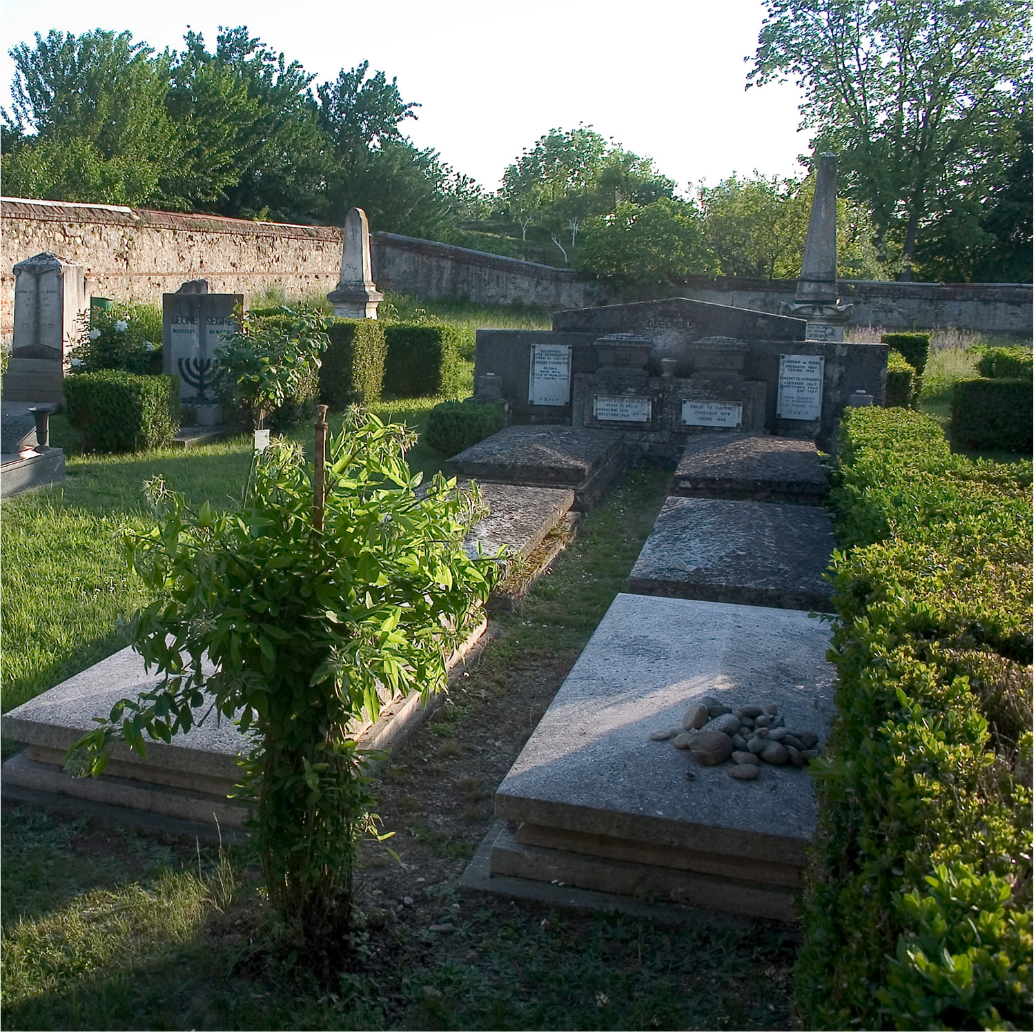 Cherasco-cimitero-01 Dettaglio delle lapidi ebraiche presenti nel cimitero di Cherasco