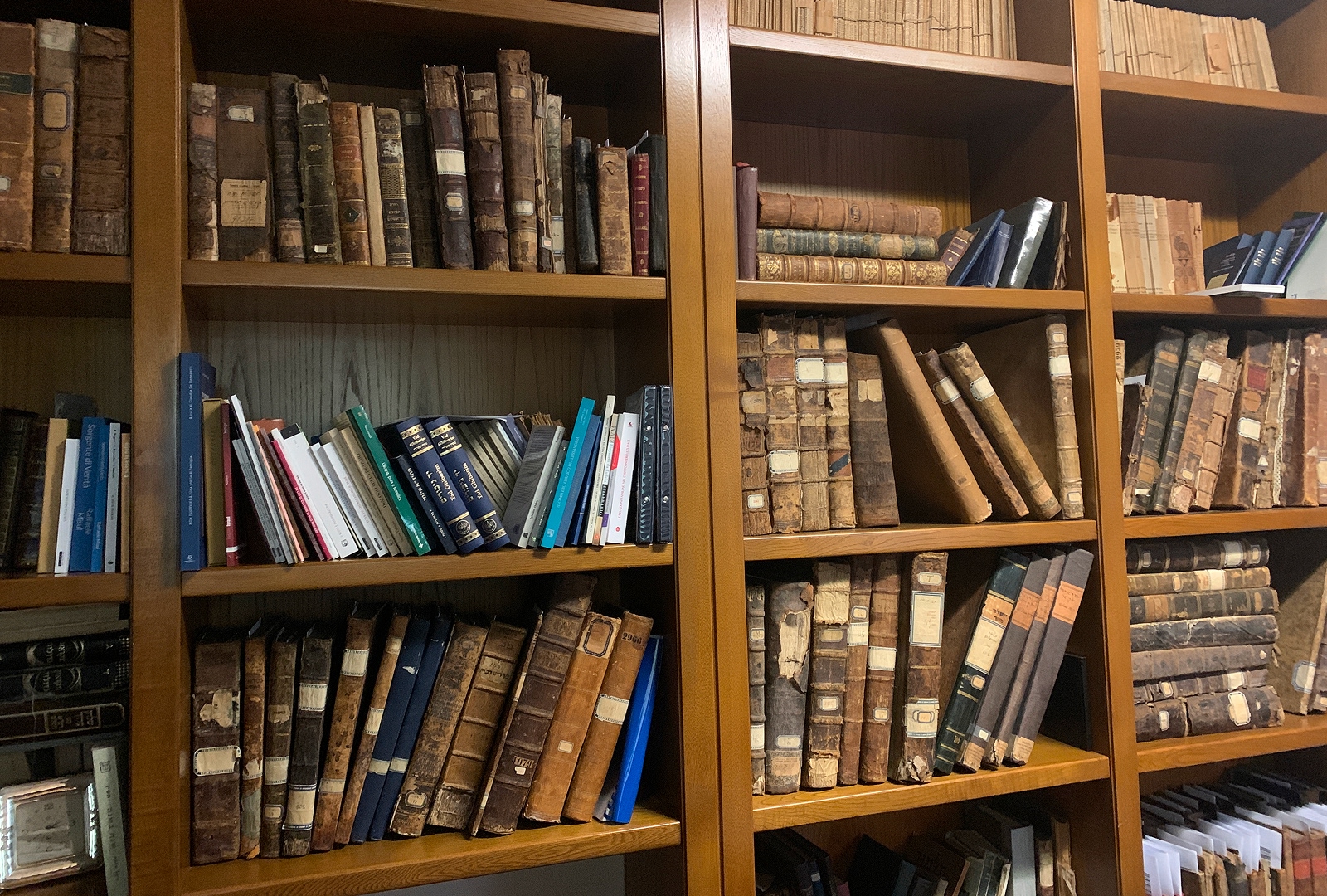 Ufficio-rabbinico-banner Teca con all'interno una serie di libri